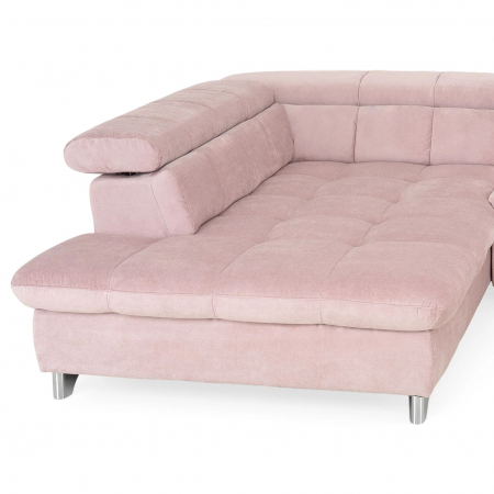 GEMINI OTM-3F, COTTA, colta extensibil, functie somn, sezlong stanga, roz F222, 312x231x97, ext.228x127cm. [12]