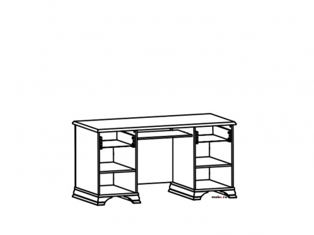 Idento Birou BIU2D2S 160, front MDF culoare alb, 160/74/78cm. [1]