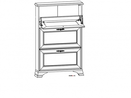 Idento Comoda pantofi SFB3B, 3usi, front MDF culoare alb, 80/19/123 cm. [1]