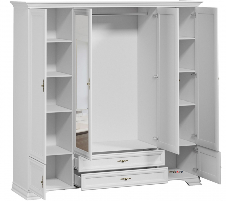 Idento Dulap SZF6D2S, front MDF culoare alb, 228/61/225cm. [2]