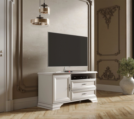 IDENTO, mobila living Set-D, (vitrina REG2W1S + vitrina RWG1W1S + comoda RTV1D2S + masuta cafea LAW130) culoare alb. [25]