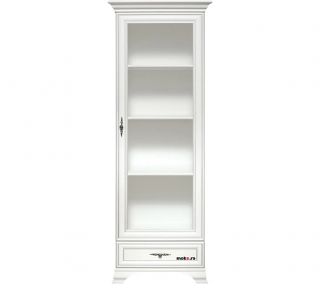 IDENTO, mobila living Set-D, (vitrina REG2W1S + vitrina RWG1W1S + comoda RTV1D2S + masuta cafea LAW130) culoare alb. [3]