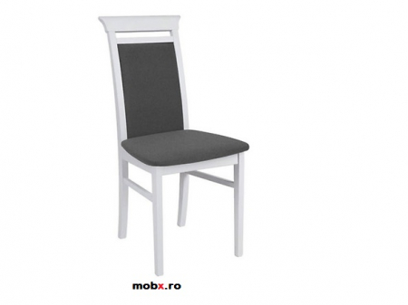 Idento set masa extensibila STO145 cu 4 scaune, front MDF culoare alb/stofa gri. [2]