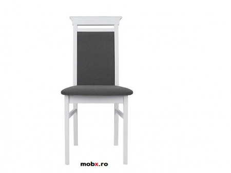 Idento set masa extensibila STO145 cu 4 scaune, front MDF culoare alb/stofa gri. [3]