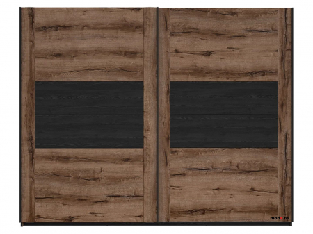 KASSEL, Dulap 2 usi culisante, culoare stejar monastery si stejar negru, (Lxadxh): 280x61x224 cm. [2]