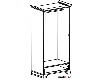 Kentuki Dulap 2 usi SZF2D1S, cu 2 usi si 1 sertar, front MDF culoare castan, 99/61/198cm. [2]