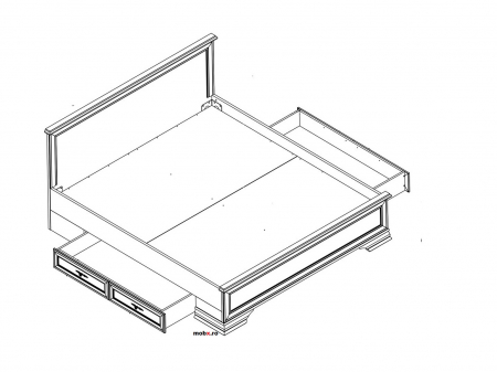 Kentuki PAT 180 cu 2 sertare si suport saltea, front MDF culoare castan, 189/209/(46-101) cm. [1]