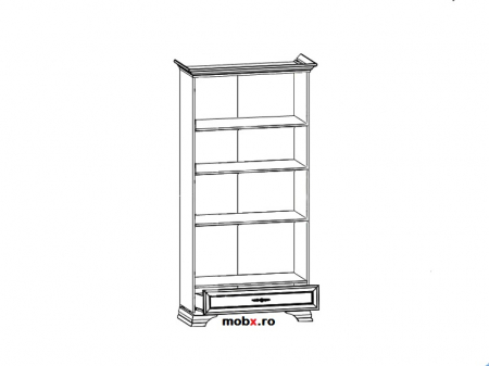 Kentuki Vitrina 2 usi 1 sertar REG2W1S, front MDF culoare castan, 99/44/198cm. [1]