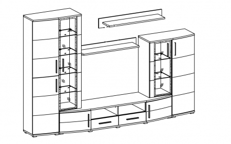 Mobila living JAM din MDFsi PAL,beton /alb, L296cm. [2]