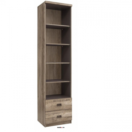 Malcolm Dulap REG2S, cu 2 sertare, culoare stejar canyon/wolfram gri, 50/40/205cm. [1]