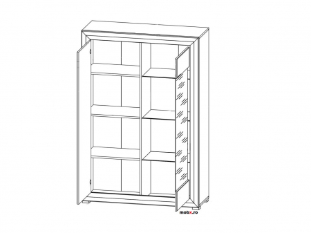 Malta Vitrina REG1W1D front MDF culoare zada siberiana, 107/38/158 cm. [1]