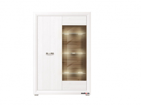 Colectia Living MALTA - Malta Vitrina REG1W1D front MDF culoare zada siberiana, 107/38/158 cm.