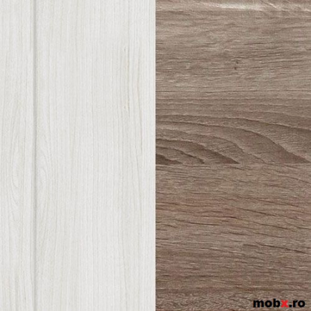 Marselle, Comoda KOM1D1S 1 usa si 1 sertar, front MDF, culoare frasin alb si stejar sonoma dark, (Lxadxh) 67/40/90 cm. [4]