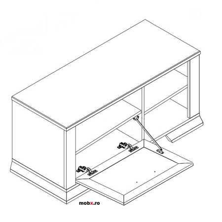 Marselle, Comoda pantofi SFK1B 1 usa rabatabila, front MDF, culoare frasin alb si stejar sonoma dark, (Lxadxh) 97/40/45 cm. [1]