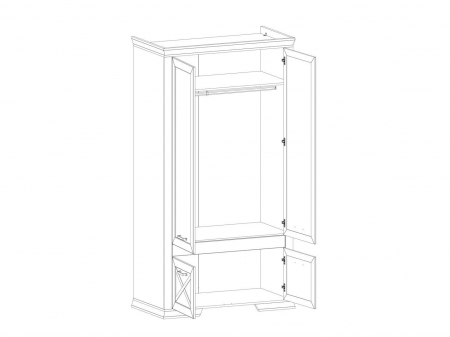 Marselle, Dulap 4 usi, SZF4D, front MDF culoare alb frasin si sonoma, (Lxad.xh) 117/61/222 cm. [1]