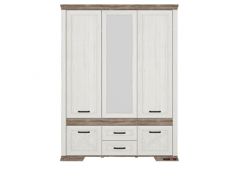 Colectia Dormitor MARSELLE - Marselle, Dulap 5 usi si 2 sertare SZF5D2S, front MDF culoare alb frasin si stejar sonoma, (Lxad.xh) 168/61/222 cm.