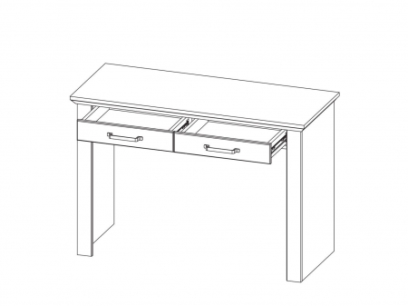 Marselle, Masuta de toaleta TOL2S 2 sertare, front MDF, culoare frasin alb si stejar sonoma dark, (Lxadxh) 110/45/75 cm. [1]