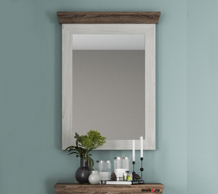 Marselle, Oglinda LUS 68, front MDF, culoare frasin alb si stejar sonoma dark, (Lxadxh) 67/5/90 cm. [1]