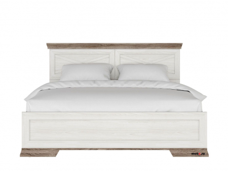 Marselle, Pat 160 cu 2 sertare laterale LOZ160 , front MDF, culoare frasin alb si stejar sonoma dark, (Lxad.xh) 172/207/(40-100) cm. [2]