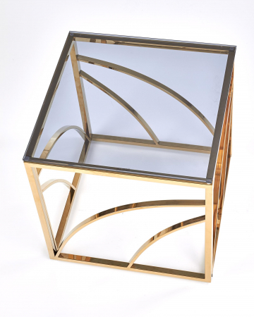 Masuta cafea UNIVERSE patrata, auriu-fumuriu, (Lxad.xh) 55x55x55 cm. [1]
