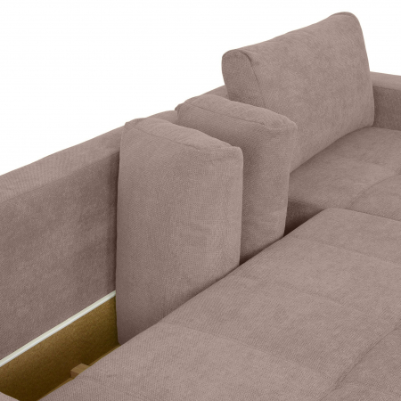 MM321 BOLERO, Coltar extensibil, sezlong dreapta 2DL-REC,  functie somn, relaxare si depozitare, stofa maro F003, 280x165x66(87), ext.230x130cm [5]