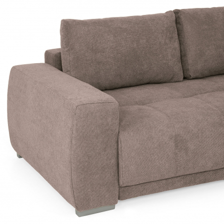 MM321 BOLERO, Coltar extensibil, sezlong dreapta 2DL-REC,  functie somn, relaxare si depozitare, stofa maro F003, 280x165x66(87), ext.230x130cm [6]