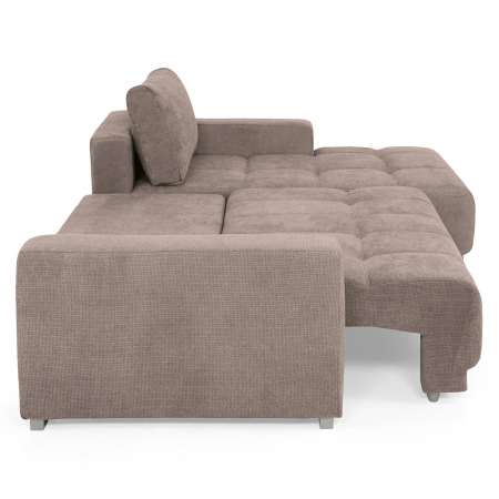 MM321 BOLERO, Coltar extensibil, sezlong dreapta 2DL-REC,  functie somn, relaxare si depozitare, stofa maro F003, 280x165x66(87), ext.230x130cm [4]