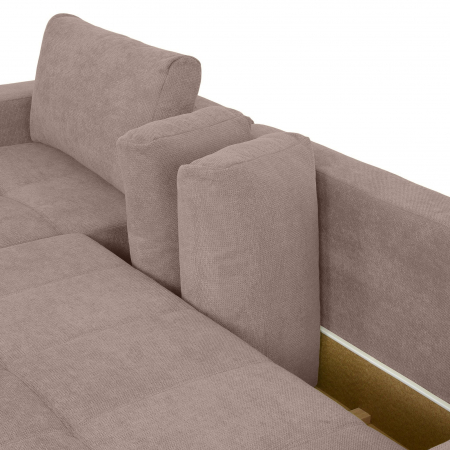 MM321 BOLERO, Coltar extensibil, sezlong stanga REC-2DL,  functie somn, relaxare si depozitare, stofa maro F003, 280x165x66(87), ext.230x130cm [5]