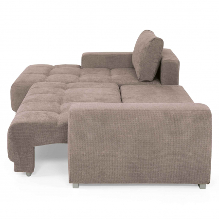 MM321 BOLERO, Coltar extensibil, sezlong stanga REC-2DL,  functie somn, relaxare si depozitare, stofa maro F003, 280x165x66(87), ext.230x130cm [4]