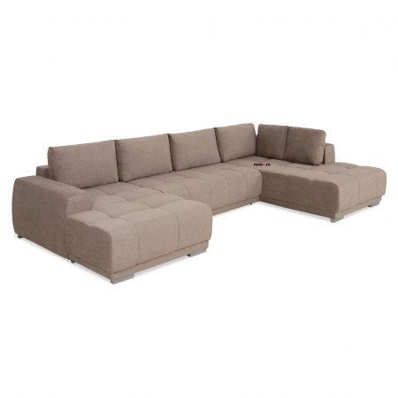 MM321 BOLERO, Coltar U extensibil, dreapta  REC-2DL-OTM,  functie somn, relaxare si depozitare, stofa, maro F003, 365x204x66(87), ext.313x130cm [1]