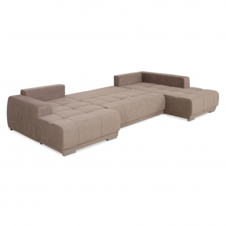 MM321 BOLERO, Coltar U extensibil, dreapta  REC-2DL-OTM,  functie somn, relaxare si depozitare, stofa, maro F003, 365x204x66(87), ext.313x130cm [2]