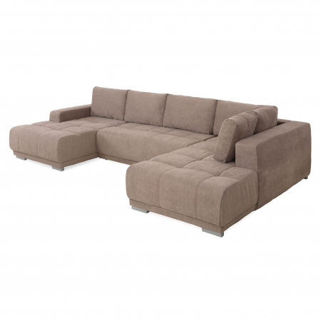 MM321 BOLERO, Coltar U extensibil, dreapta  REC-2DL-OTM,  functie somn, relaxare si depozitare, stofa, maro F003, 365x204x66(87), ext.313x130cm [3]