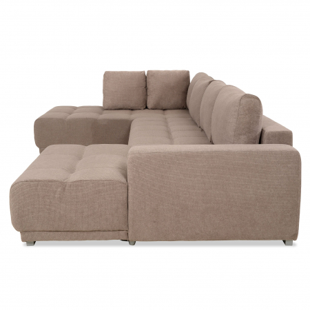 MM321 BOLERO, Coltar U extensibil, stanga  OTM-2DL-REC,  functie somn, relaxare si depozitare, stofa, maro F003, 365x204x66(87), ext.313x130cm [4]