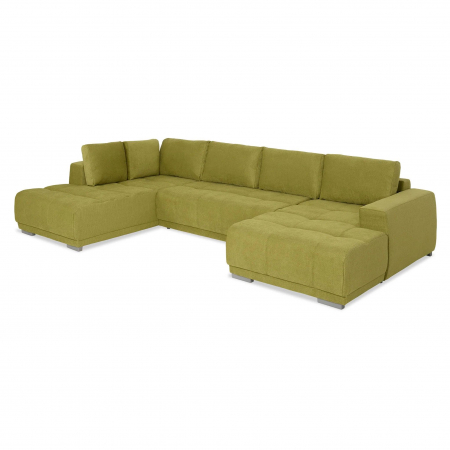 MM321 BOLERO, Coltar U extensibil, stanga  OTM-2DL-REC,  functie somn, relaxare si depozitare, stofa, verde F006, 365x204x66(87), ext.313x130cm [3]