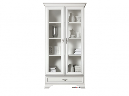 IDENTO, mobila living Set-C, (vitrina REG2W1S + dulap REG1D1S + comoda RTV2S + masuta cafea LAW130 + 2 polite POL95 + comoda KOM2D4S + oglinda LUS155) culoare alb. [4]