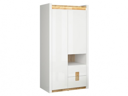 Mobilier living ALAMEDA 2, alb lucios/stejar. [2]