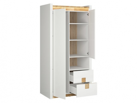 Mobilier living ALAMEDA 2, alb lucios/stejar. [3]