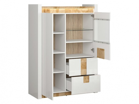 Mobilier living ALAMEDA 2, alb lucios/stejar. [10]