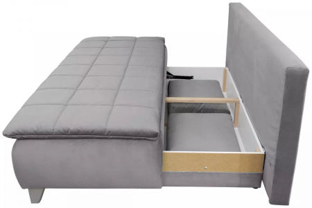 PALERMO, Canapea extensibila, 3 locuri cu functie somn, relaxare si depozitare, stofa gri Jasmine 23 , 208x96x(83-96), ext.200x160cm [2]