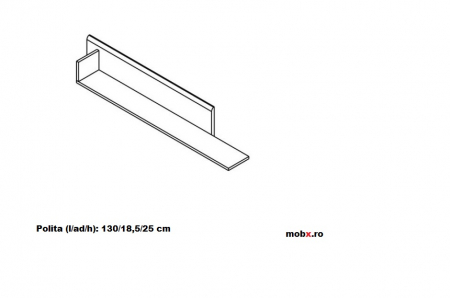 RIKO, set mobila living, alb lucios si stejar, front MDF cu iluminare LED, L 306 cm. [5]