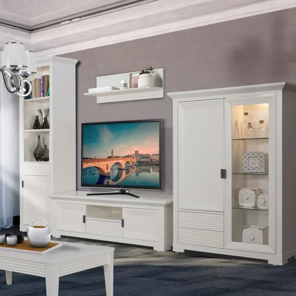 Mobila living Verona Bianco, inalt, MDF Alb, L 332cm [1]