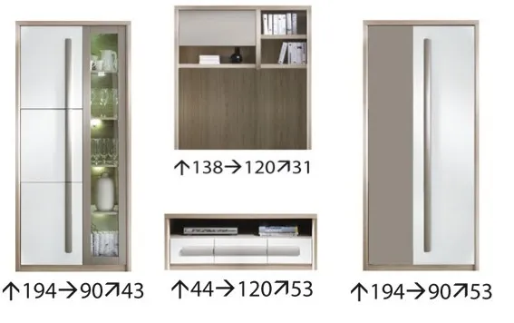 Set living ROMA ,alb/gri, L 300cm [3]