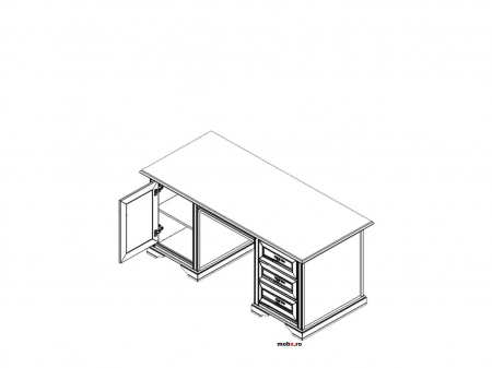 Stylius Birou BIU170, front MDF culoare pin siberian, 170/70/79 cm. [1]