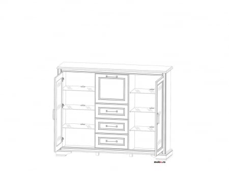 Stylius Comoda KOM2W1B3S, 3 usi 3 sertare, front MDF culoare pin siberian, 149/41/121 cm. [1]
