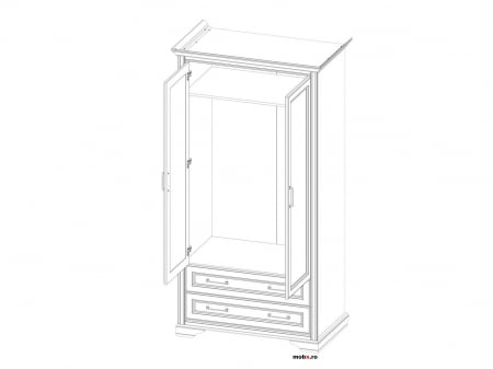Stylius Dulap 2 usi si 2 sertare SZF2D2S, front MDF culoare pin siberian, 109/64/213cm. [1]