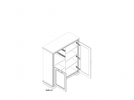 Stylius KOM2D2S Comoda 2usi 2 sertare, front MDF culoare pin siberian, 104/41/121 cm. [1]