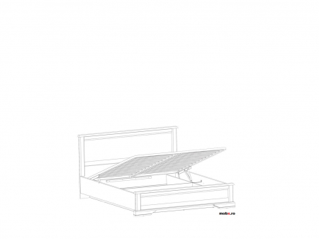 Stylius, PAT 160 cu lada depozitare si suport saltea rabatabil , front MDF culoare pin siberian, 171/209/(39-100) cm. [1]