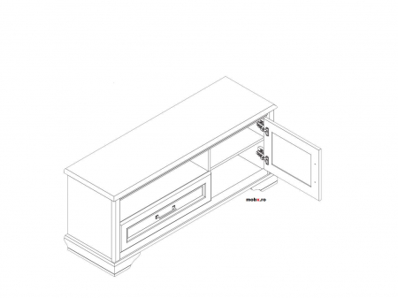Stylius RTV1D1S Comoda TV 1 usa 1 sertar, front MDF culoare pin siberian, 133/41/56 cm. [1]