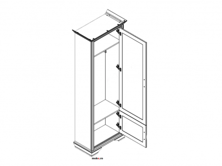 Stylius SZF2D Dulap 2 usi , front MDF culoare pin siberian, 74/44/213cm. [1]