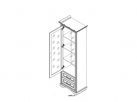Stylius Vitrina REG1W2S, cu  usa si 2 sertare, front MDF culoare pin siberian, 68/44/213cm. [1]